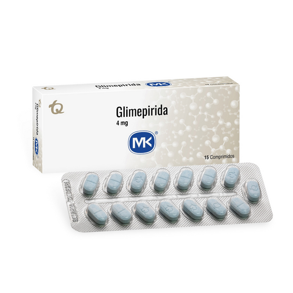 Glimepirida 4 mg 15 Tabletas MK - Antidiabético oral sulfonilurea