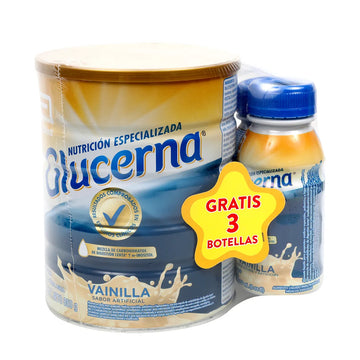 Glucerna Vainilla 850 g + 3 Glucerna Vainilla Líquido 237 ml — Abbott Nutrición
