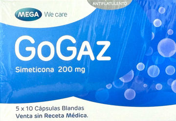 Gogaz Simeticona 200 mg 50 Cápsulas — Mega Lifesciences