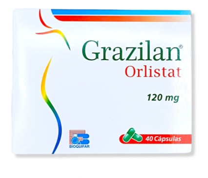 Grazilan orlistat 120mg 40 cápsulas — Bioquifar Pharmaceutica