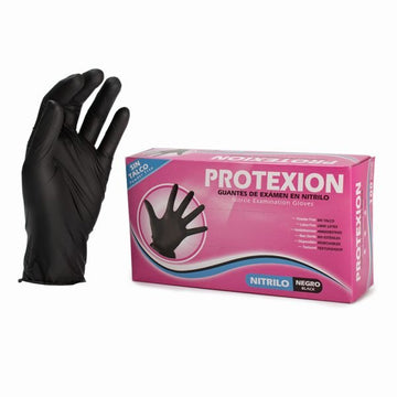Guante examen nitrilo negro talla M — Protex