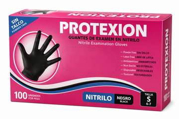 Guante Examen Nitrilo Negro Protex Talla S