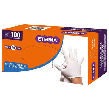 Guantes desechables Precision látex talla M x100 unidades — Eterna