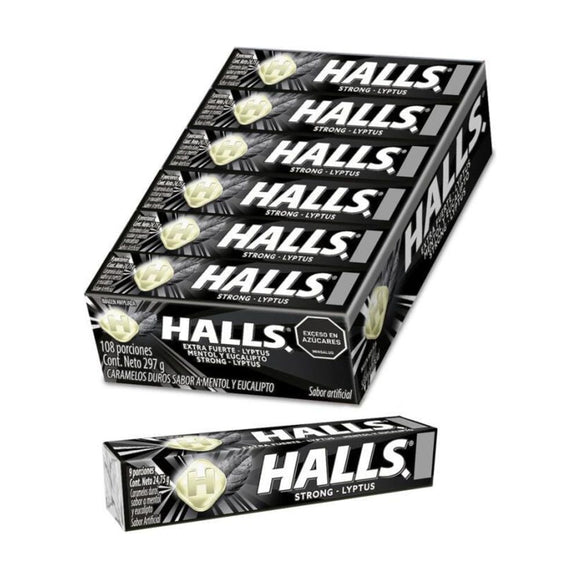 Halls Extra Fuerte caramelos mentol y eucalipto display 12 barras — Mondelez