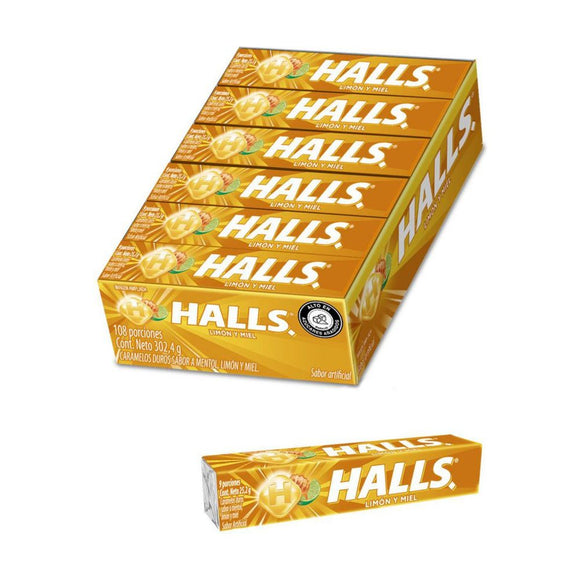 Halls Honey Lemon caramelos miel y limon display 12 barras — Mondelez
