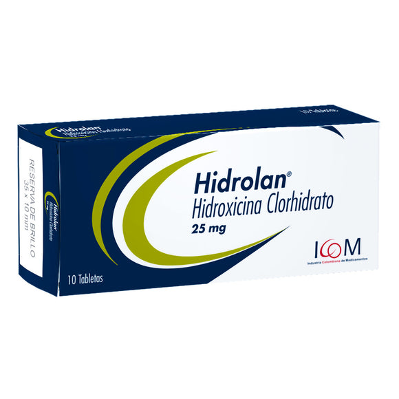Hidrolan hidroxizina 25mg 20 tabletas — Icom