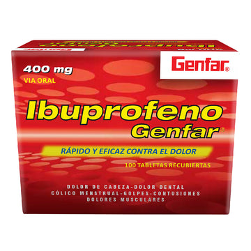 Ibuprofeno 400mg 100 Tabletas — Genfar