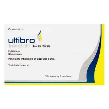 Ultibro Breezhaler indacaterol/glicopirronio 110/50mcg 30 cápsulas para inhalación — Novartis