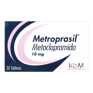 Metroprasil Metoclopramida 10 mg 30 Tabletas para náuseas
