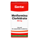 Metformina 850 mg 30 Tabletas Genfar - Antidiabético oral para control de glucosa
