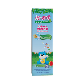 Colonia Arrurrú Naturals Azul 220 ml para bebé, fragancia fresca hipoalergénica