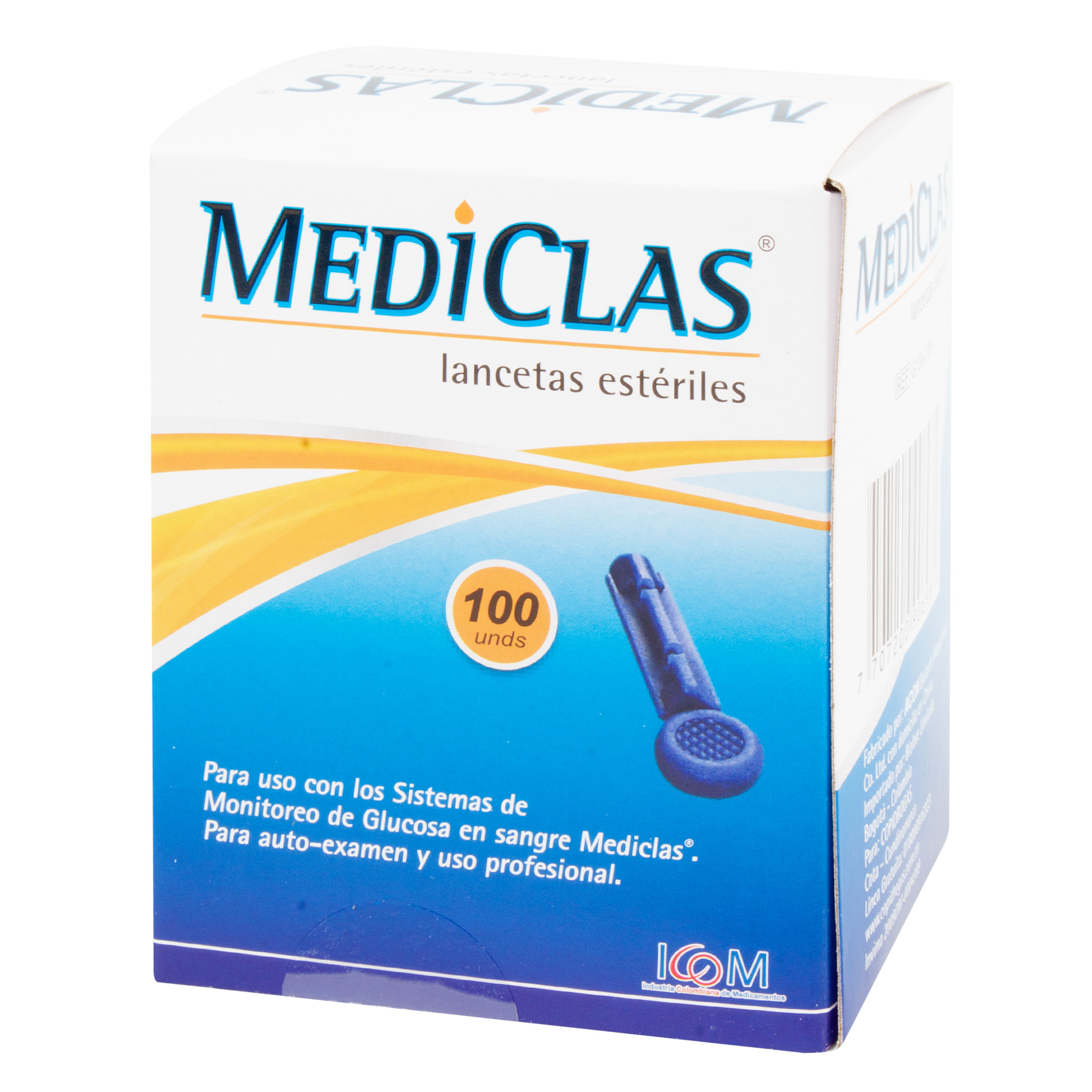 LANCETAS GLUCOMETRIA MEDICLAS 100 UDS ICOM - (LR)