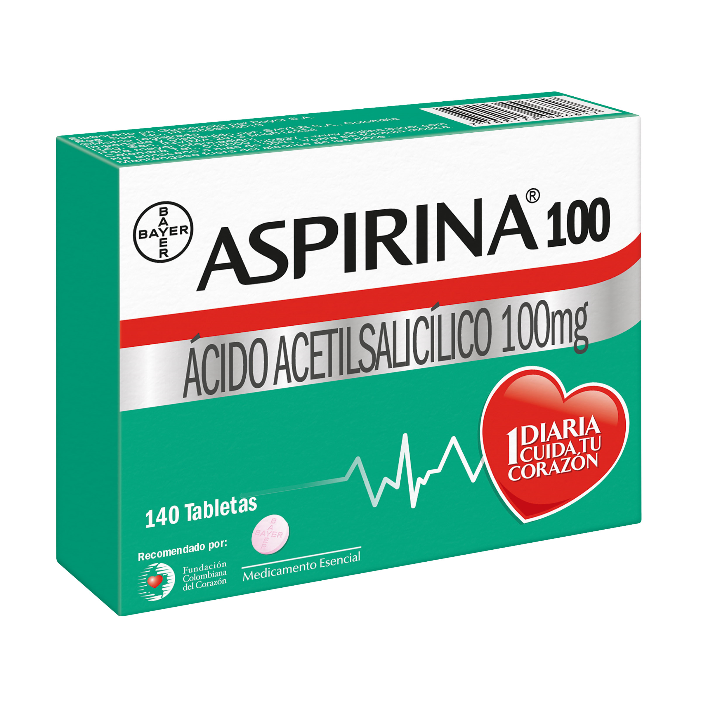 (F) ASPIRINA 100 MG 140 TBS