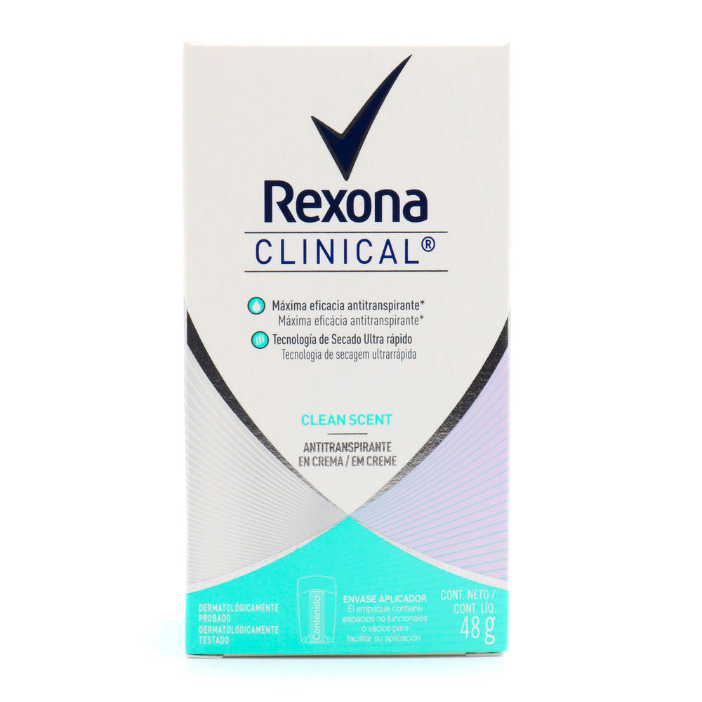 DESODORANTE REXONA CLINICAL CLEAN SCENT 48 GR M TURQUESA