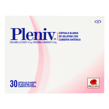 Pleniv Doxilamina + Piridoxina 10mg/10mg 30 cápsulas blandas — Procaps