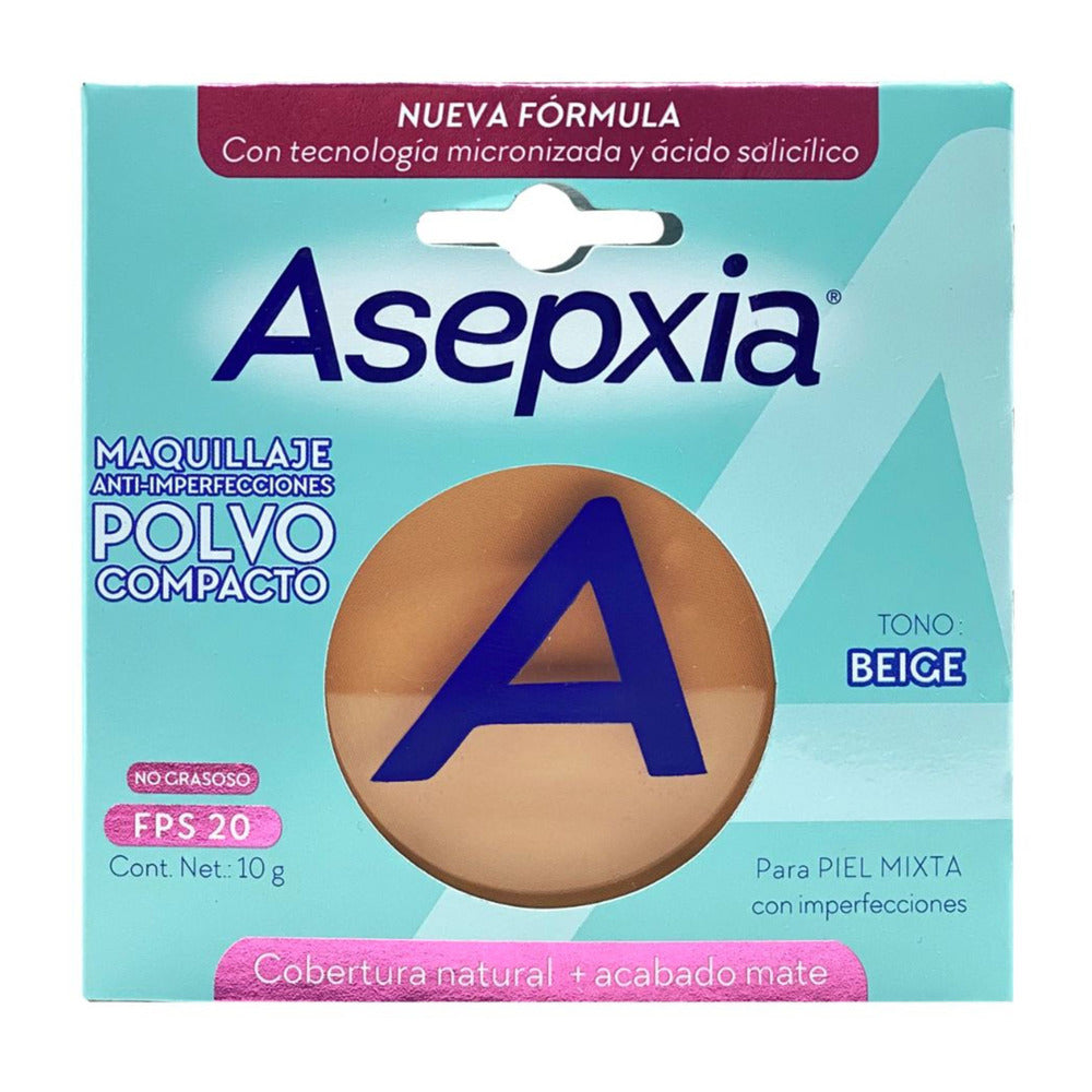 ASEPXIA MAQUILLAJE POLVO COMPACTO BEIGE