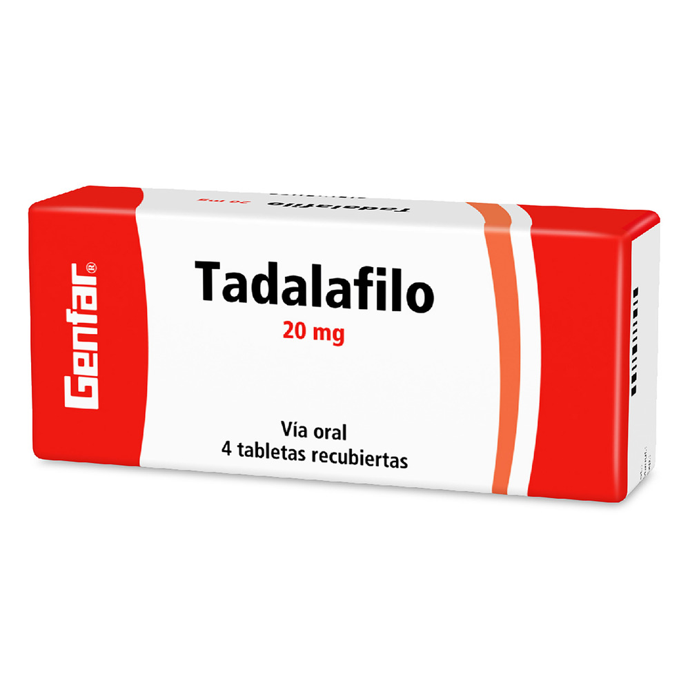 (F) TADALAFILO 20 MG 4 TABLETAS GF