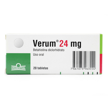 Verum 24mg betahistina 20 tabletas — Grünenthal