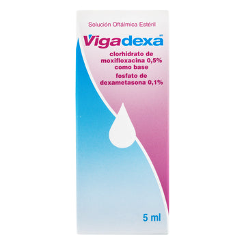 Vigadexa Gotas Oftálmicas 5ml moxifloxacino + dexametasona solución oftálmica — Alcon