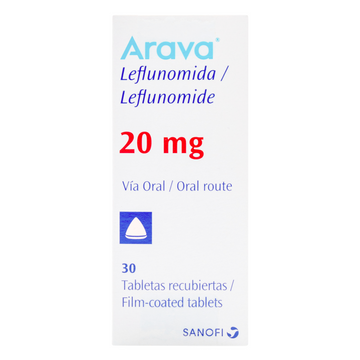 Arava leflunomida 20mg 30 tabletas recubiertas — Sanofi
