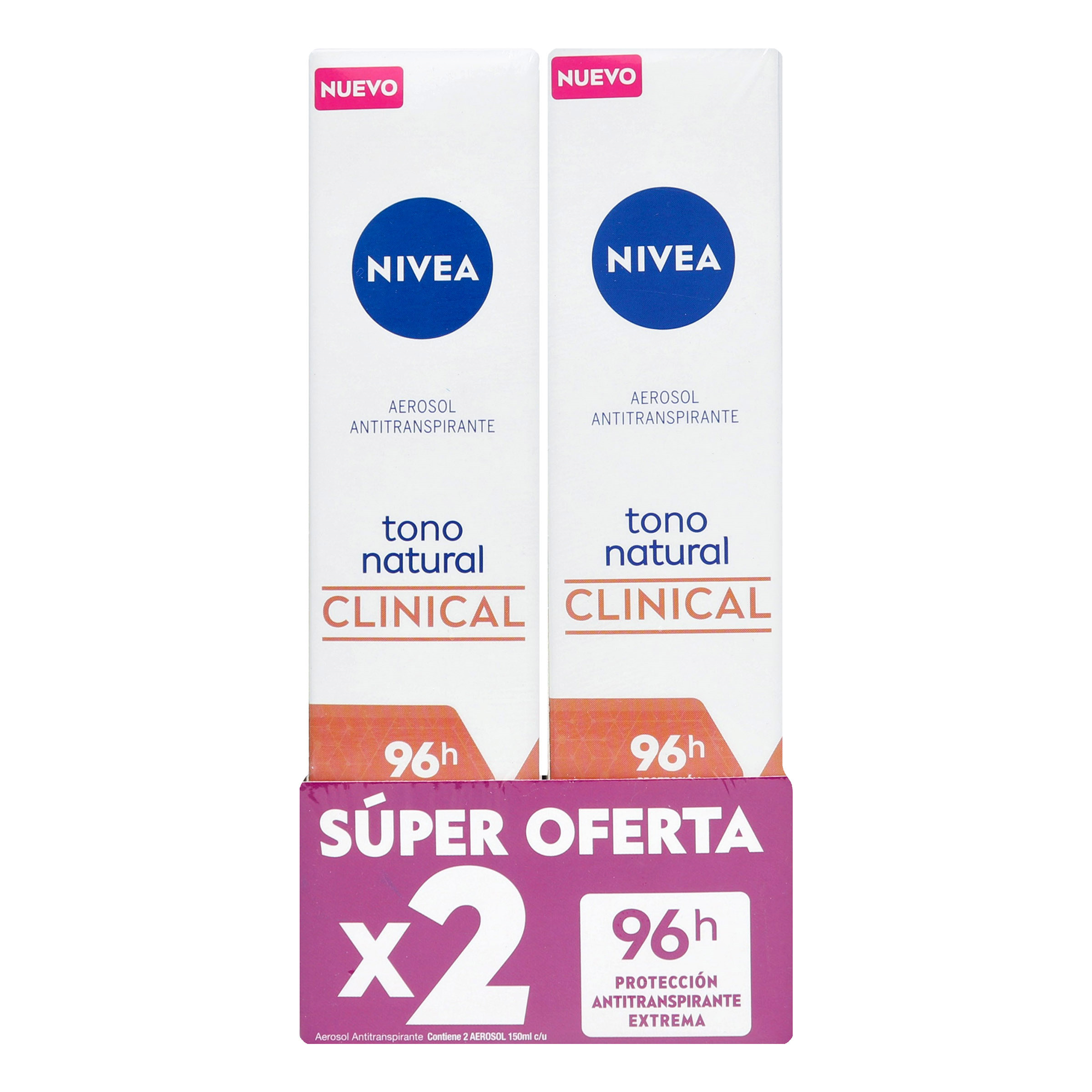 2 DESODORANTE NIVEA SPRAY TONO NATURAL 150 ML SUPER OFERTA - (EXH)