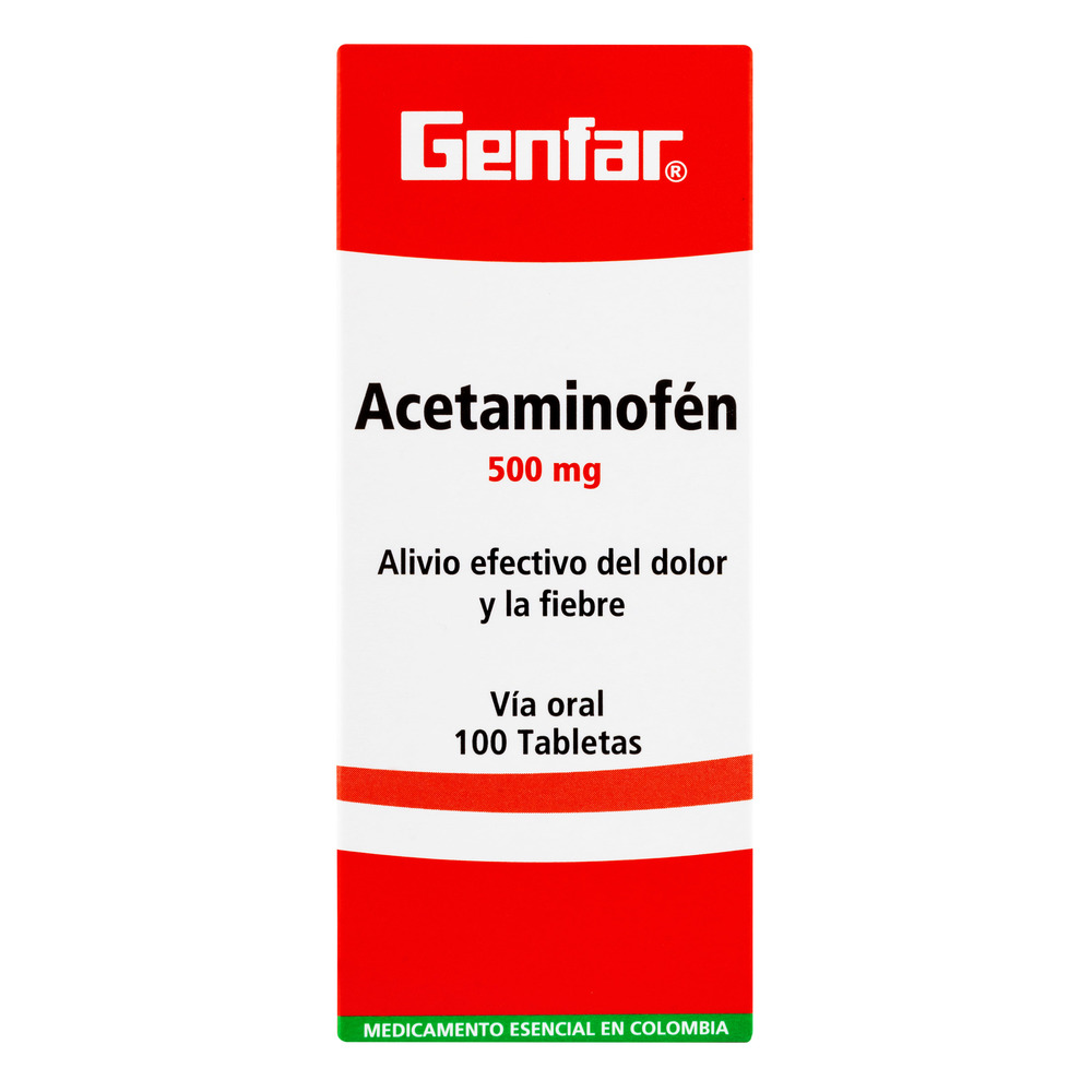 ACETAMINOFEN 500 MG 100 TABLETAS GF