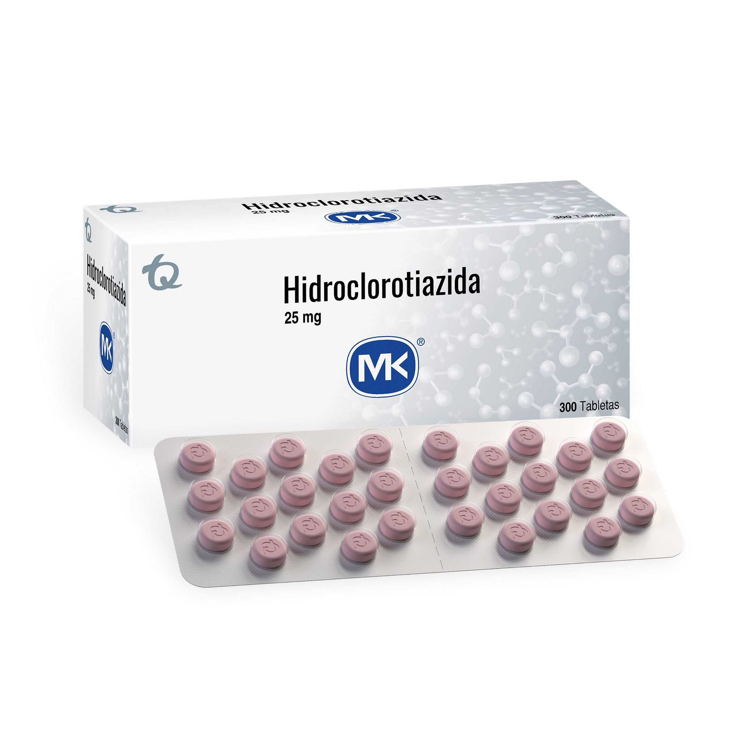 (F) HIDROCLOROTIAZIDA 25 MG 300 TABLETAS MK