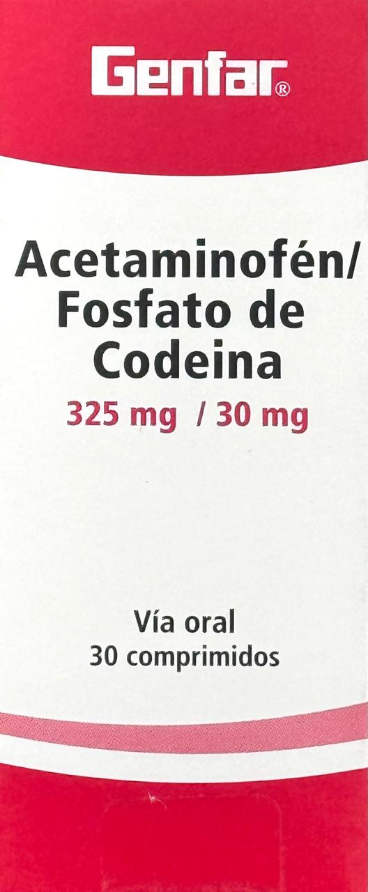 (F) ACETAMINOFEN+CODEINA 325_30 MG 30 TABLETAS GF - 10 UNIDADES