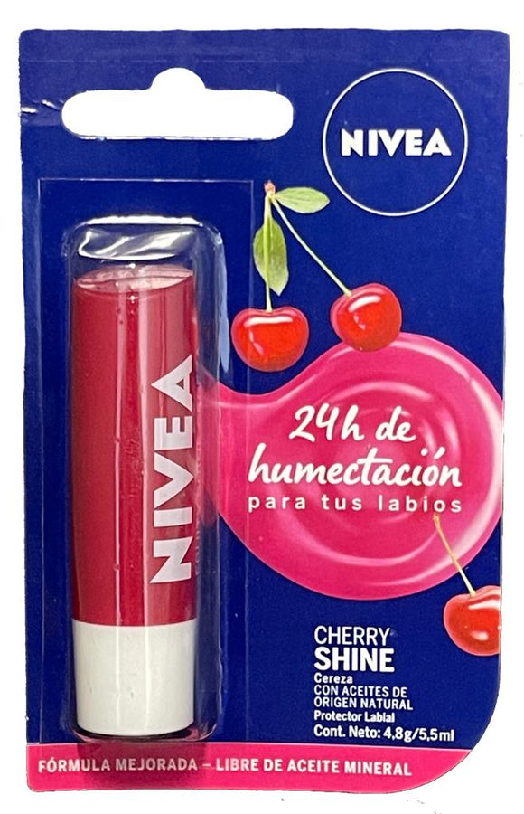 PROTECTOR LABIAL NIVEA FRUITY SHINE CEREZA 4.8 G - Uno A Droguerias