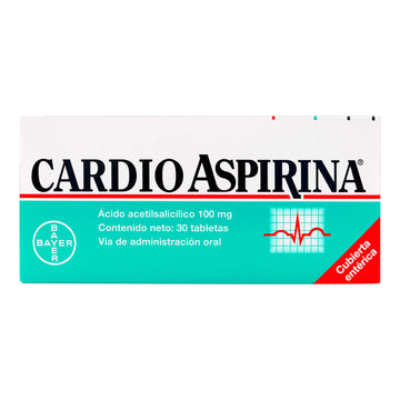 Cardioaspirina 100mg 30 tabletas ácido acetilsalicílico — Bayer