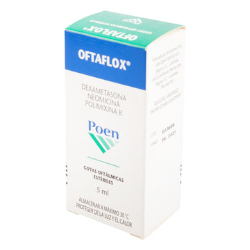 Oftaflox gotas oftálmicas neomicina polimixina B dexametasona 5 ml — Megalabs