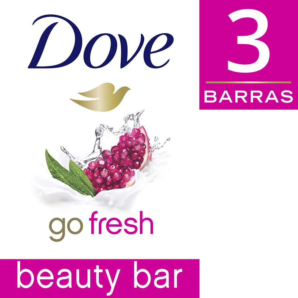 3 JABON DOVE GRANADA REVIGORIZANTE GO FRESH 90 GR