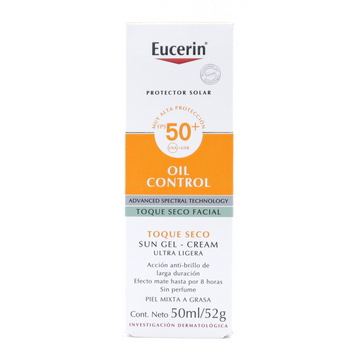EUCERIN SUN FACE OIL CONTROL TOQUE SECO SPF 50+ 50 ML