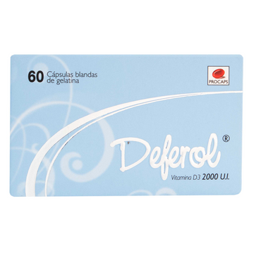 Deferol 2000 UI colecalciferol vitamina D3 60 cápsulas — Procaps