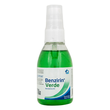 Benzirin Verde Spray 120 ml antiséptico bencidamina — Tecnoquímicas
