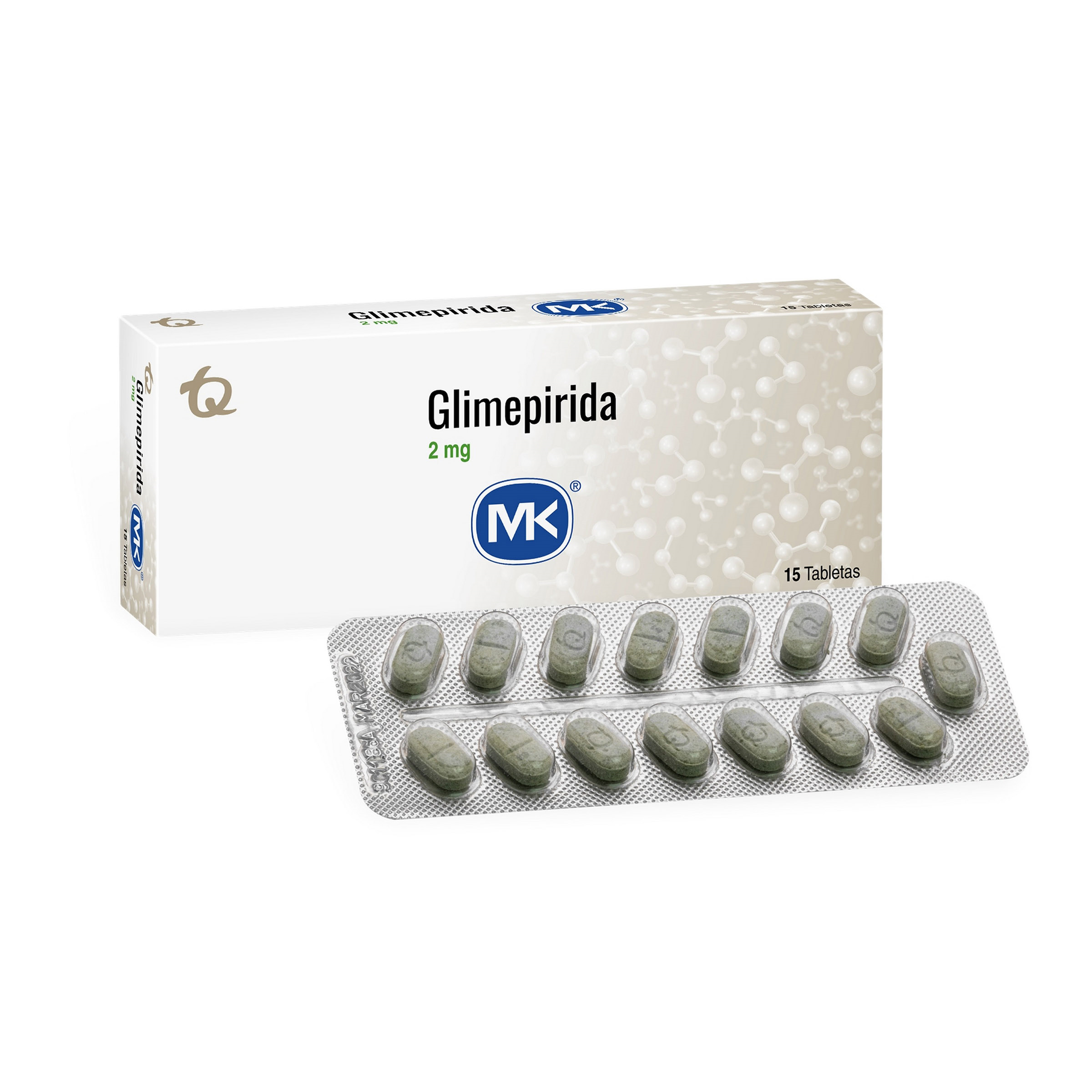 GLIMEPIRIDA 2 MG 15 TABLETAS MK