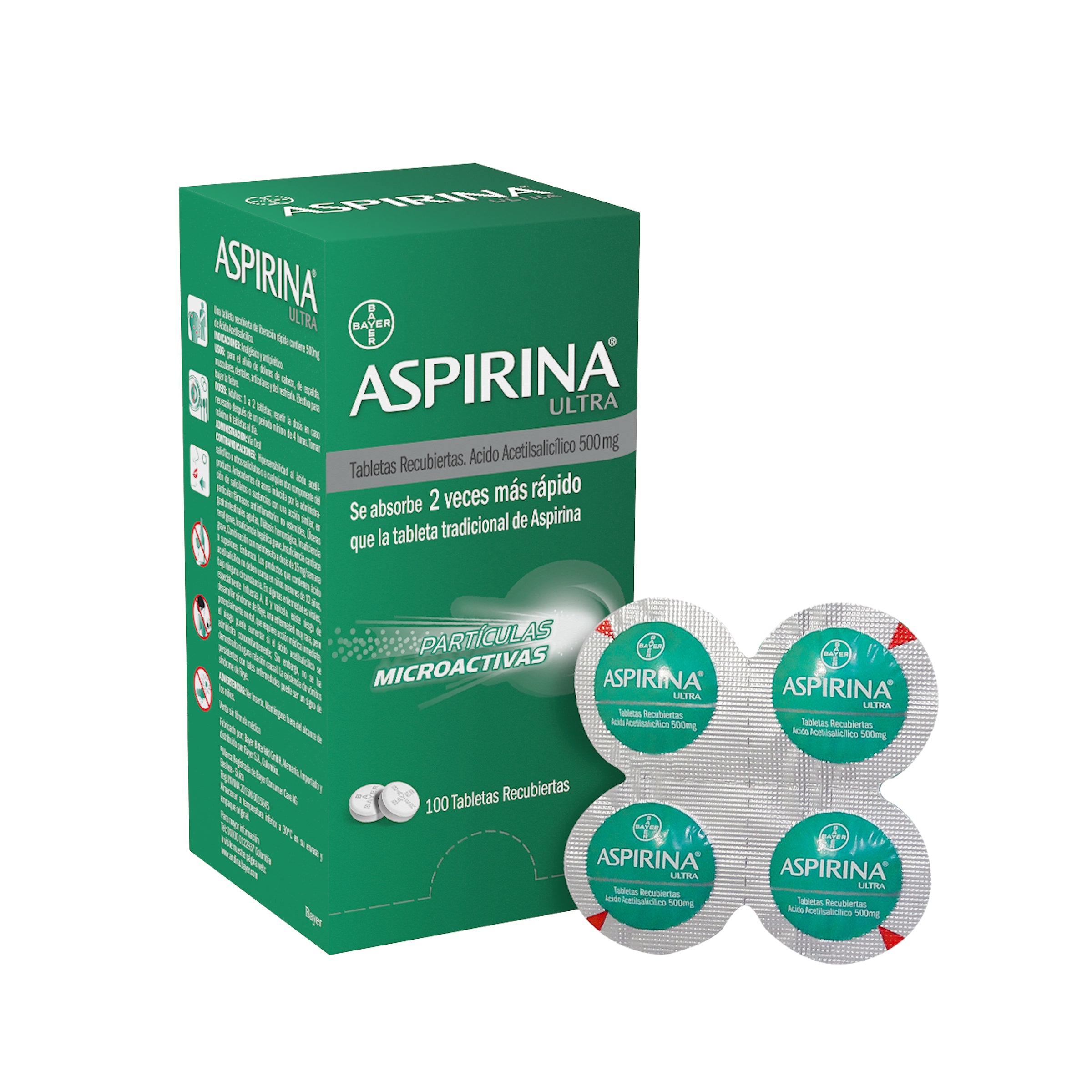 (F) ASPIRINA ULTRA 500 MG 100 TABLETAS