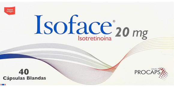 Isoface 20 mg 40 Cápsulas (isotretinoína) — Procaps
