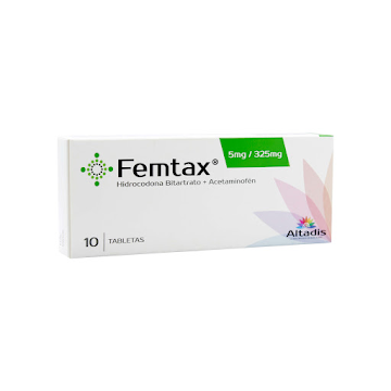 Femtax hidrocodona/acetaminofén 5mg/325mg 10 tabletas — Altadis