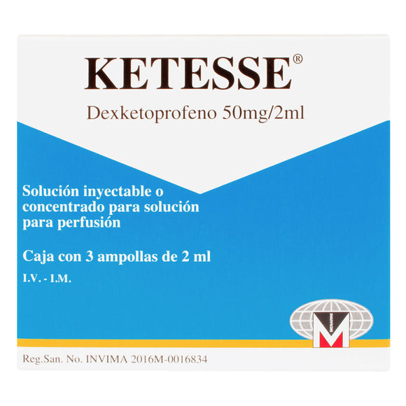 Ketesse 50mg dexketoprofeno inyectable 3 ampollas — Menarini