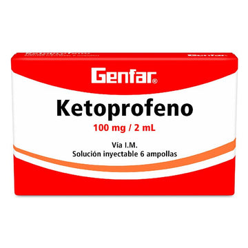 Ketoprofeno 100mg/2ml 6 Ampollas — Genfar