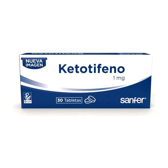 Ketotifeno 1 mg 30 Tabletas — Bussié