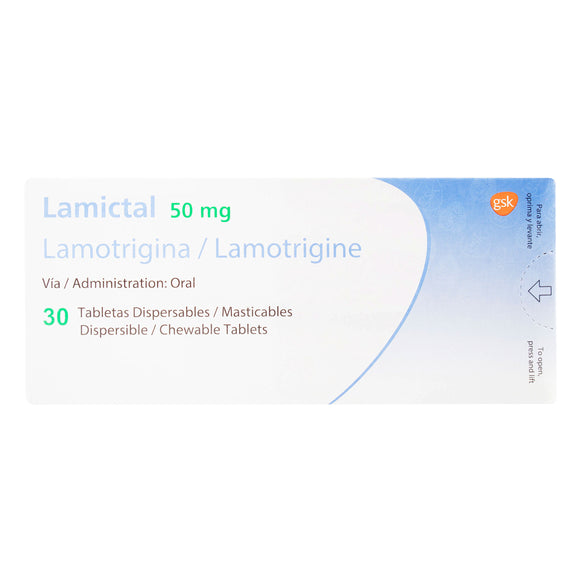 Lamictal Dispersable lamotrigina 50mg 30 tabletas dispersables — GlaxoSmithKline