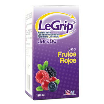 Legrip Jarabe Frutos Rojos Acetaminofén Fenilefrina Cetirizina 120 ml — Icom