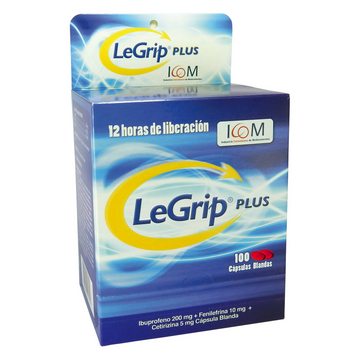 Legrip Plus ibuprofeno fenilefrina cetirizina 100 cápsulas blandas — Icom