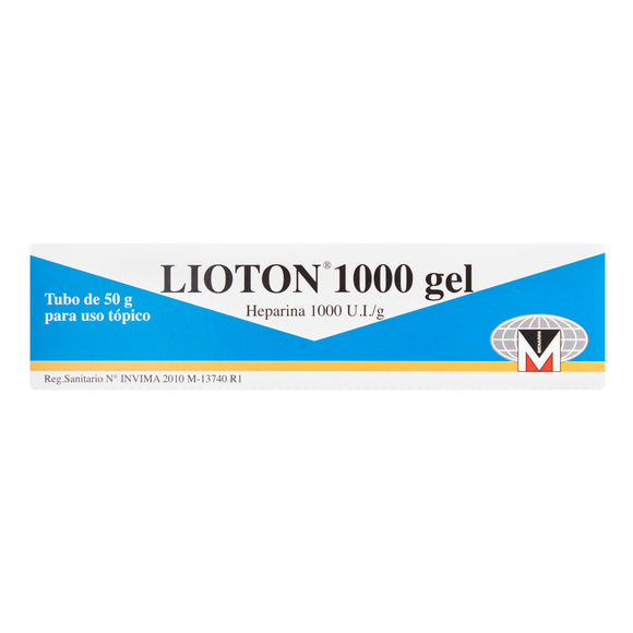Lioton 1000 heparina sódica 8500 UI/100g gel tubo 50 g
