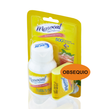 Menocal Sucralosa 500 Tabletas + Dispensador 100 Tabletas — Ecar