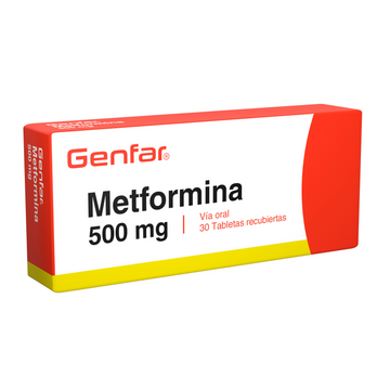 Metformina 500 mg 30 Tabletas — Genfar