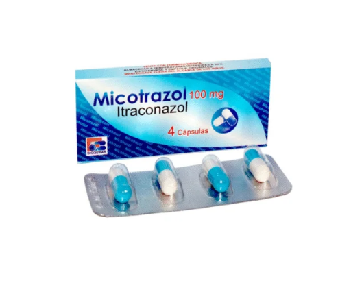 Micotrazol 100mg (itraconazol) 4 cápsulas — Bioquifar Pharmaceutica