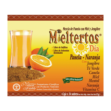 Mieltertos Gripa Día panela y naranja 24 sobres — Natural Freshly